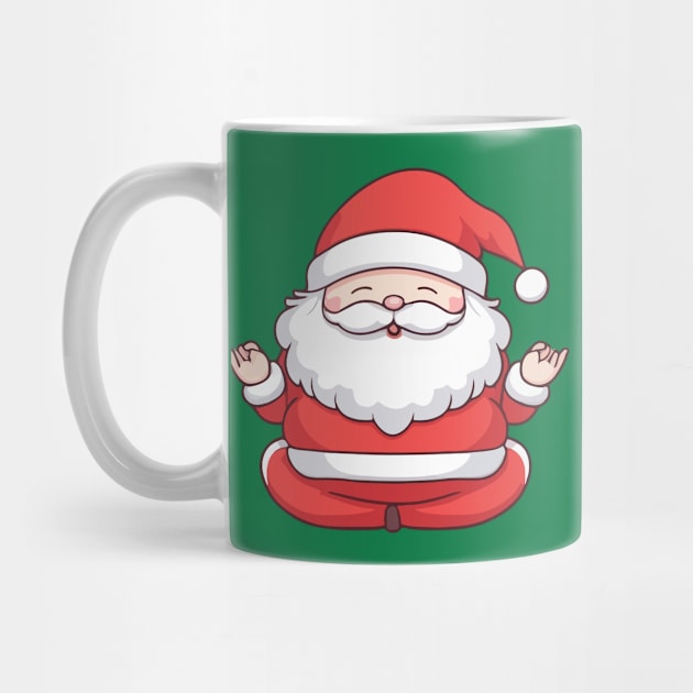 Funny Kawaii Santa Yoga Meditation by Rishirt